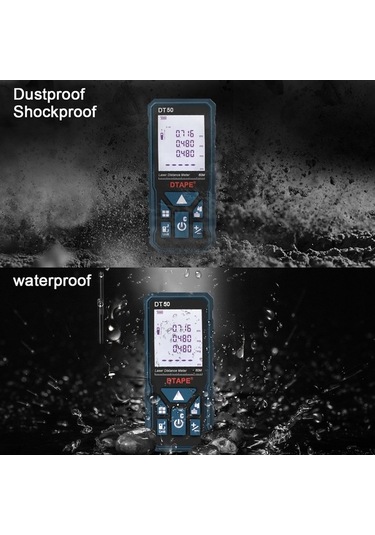 Pazly Taşınabilir Yüksek Hassasiyetli Mini Mesafe Ölçer, 50m Alan/hacim Ölçüm, 20 Veri Depolama, Lcd Ekran