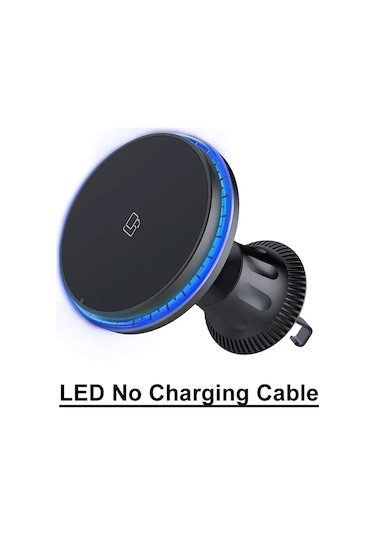 Vıkefon 30w Rgb Manyetik Araç Şarj Cihazı İphone 12-15 Pro Max İçin Hızlı Şarj Standı Gri