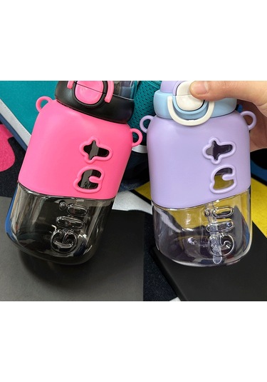 Jian Fan Su Bardağıyazocuk Çiftçek Saman Bardağıerkek Ve Kızdörenci Kırmızı Pembe