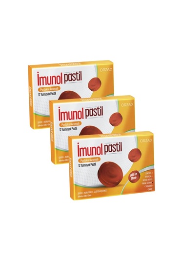 Orzax İmunol Portakal Aromalı Pastil 3 x 12 Pastil