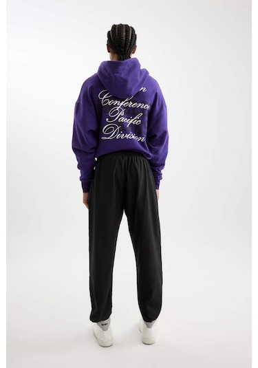 DeFactoFit NBA Los Angeles Lakers Dokuma Jogger Eşofman Altı Slim Fit Dar Kesim Cepli Ekstra Dar Paça D5647AX24AUBK81