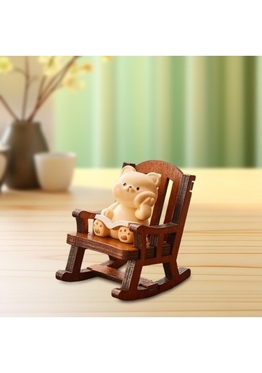Lijinxu Magideal Sallanan Sandalye Hayvan Heykelcik Yaratıcı Mini Ayı