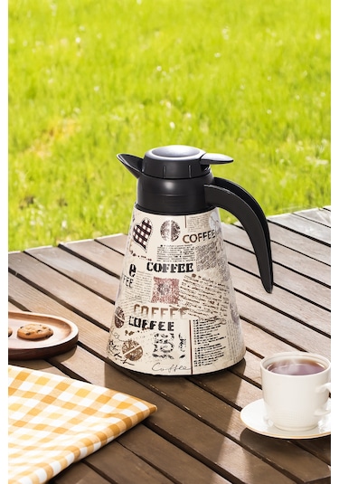 Porsima 161704-008 Desenli 1,2l Konik Termos Sıcak Ve Soğuk İçecek Saklama Termosu Çok Renkli