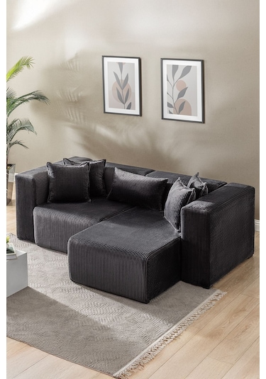 Katt Modüler Ekstra Rahat İskeletli 2 Li Koltuk 10 Renk Antrasit