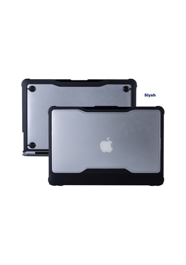 Macbook Uyumlu Air Kılıf Darbe Emici Outdoorhf Touchıd'li A1932 İle Uyumlu 2018/2019 Siyah