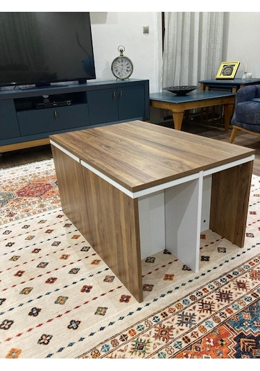 Bicabin Milano Dört Zigonlu Dekoratif Orta Sehpa Beyaz