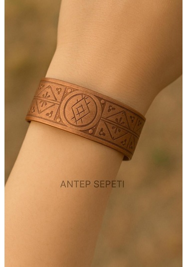 Bakır Kırmızı Desenli Bileklik Kırmızı