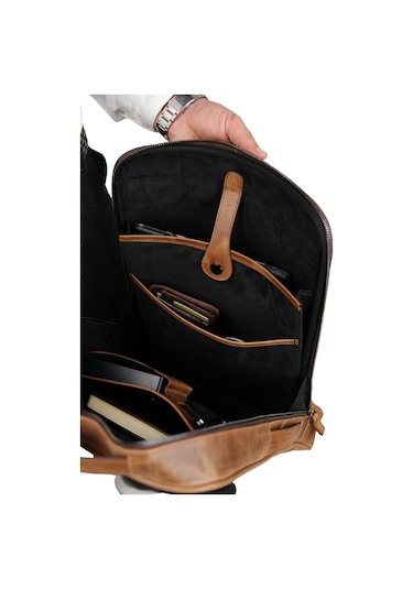 Mft Leather Hakiki Deri Unisex Sırt Çantası - Napoli 4212 Tiguan Taba