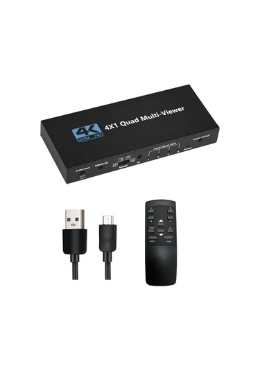 Teltree Hdmı Multi-viewer 4 Giriş 1 Çıkış - 4k/1080p Desteği, 4 Görüntü Modu, Eşsiz Geçiş, Ir Kumanda İle Kontrol Edilebilir Ekran Bölücü
