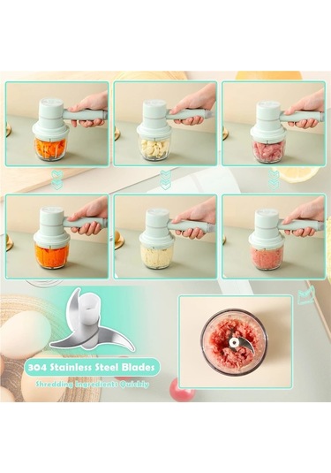 Jialan Taşınabilir Blender Mikser Mutfak Aletleri El Mikseri Yeşil