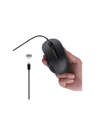 Yocunkermini Pembe Optik Fare, Ergonomik Dizüstü Tablet Kablolu, Tip C, Windows Android Mac Uyumlu Darkness