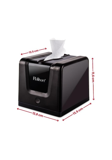 Flora Modern Peçetelik, Dekoratif Peçete Dispenseri Ve Düzenleyicisi F290 Siyah