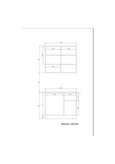 Antrasit Gövde -ahşap Detaylı Mutfak Dolabı Alt -üst Modül