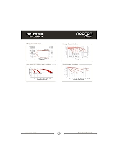Necron NPL1207FR 12 V 7 Ah UPS Kuru Tip Bakımsız Akü