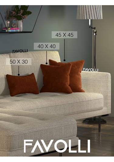 Br Favolli Kadife Dokulu Kiremit Rengi Kırlent Kılıfı Dream Serisi Punch Için Uygun Gizli Fermuar Kiremit Rengi