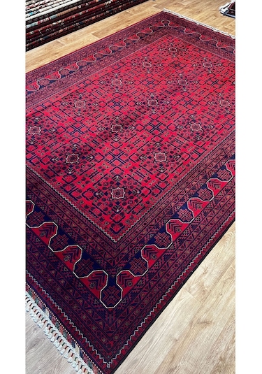 El Dokuma Afgan Halısı Bordo