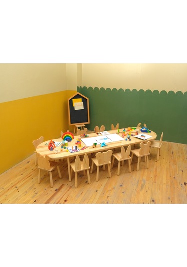 Woodnjoy 2.80 Oval Grup Etkinlik Masası Ahşap