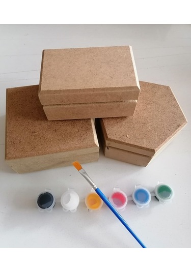 Ahşap Kutu Boyama Seti 5 Parça Boyanabilir Oyuncak