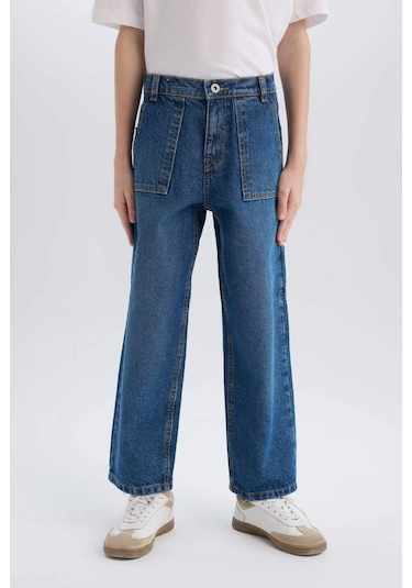 DeFacto Erkek Çocuk Wide Leg Jean Pantolon D3598A825SPNM28