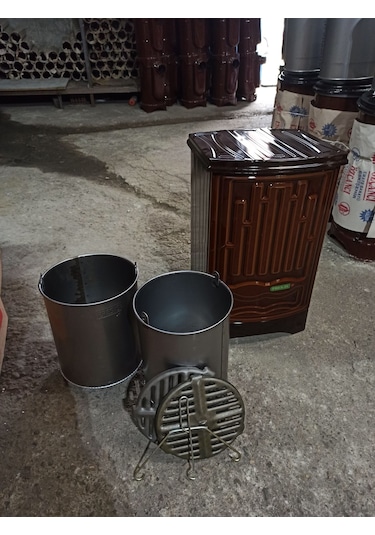 Pres İş Alttan Havalı Kovalı Uyuyan Kömür Odun Sobası