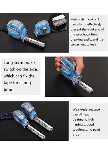 Zhcy Cy-0107 Paslanmaz Çelik Düşmeye Dayanıklı Suya Ve Paslanmaya Dayanıklı Çelik Mezura, Boyut: 10m X 25mm