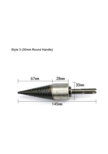 Moveevo Ev, Kamp, Çiftlik İçin Elektrikli Matkap Uyumlu Odun Bölme Aleti - 30mm Yuvarlak Saplı Dayanıklı Çelik