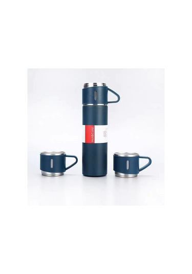 500ml 304 Paslanmaz Çelik Termos Kupası Taşınabilir İş Çay Kupası, Özellik: Hediye Kutusu Seti Gri