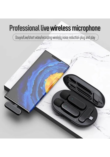 K61 Type-c Kablosuz Yaka Mikrofonu Şarj Kutulu Youtube Facebook