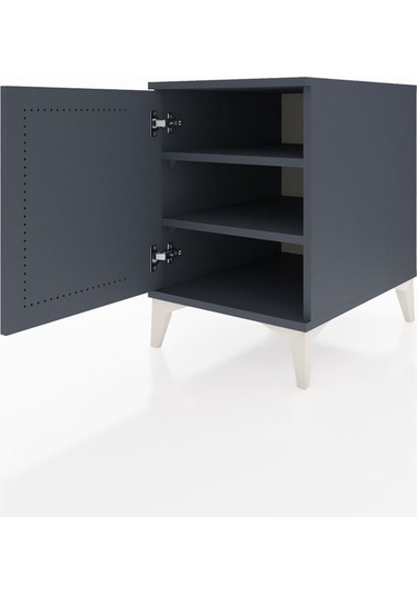 Kronos Komodin 2 Raflı Tek Kapaklı 44x59x64 Antrasit-antrasit Antrasit