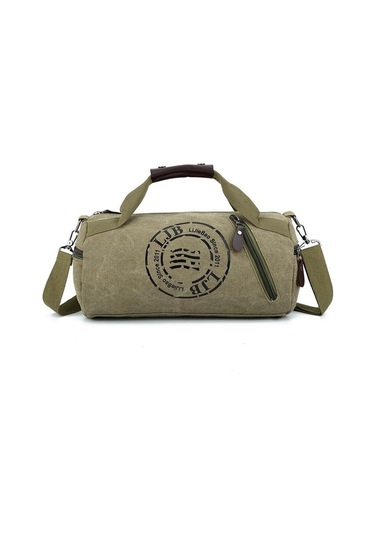 Yeşil Erkek Ve Kadın Evrensel El Konşimento Omuz Kanvas Silindirik Eğlence Seyahat Spor Giyim Çantası Crossbody Çanta Yeşil