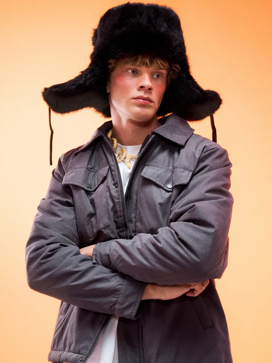 Tvoe Sentetik Dolguya Sahip Kot Gömlek Ceket 318015479 Koyu Gri