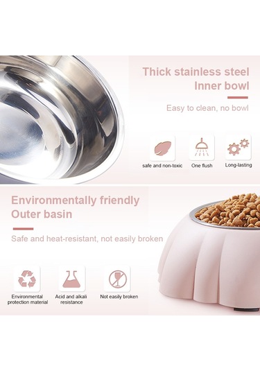 Sones Paslanmaz Çelik Plastik Kabak Yaratıcı Pet Mama Kasesi