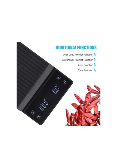 Lemestar Ev Çekirdekli Dijital Terazi 0.3-3000g Hassasiyetli, Su Geçirmez, Arka Işık, Otomatik Kapatma, Siyah Pil Yok Siyah