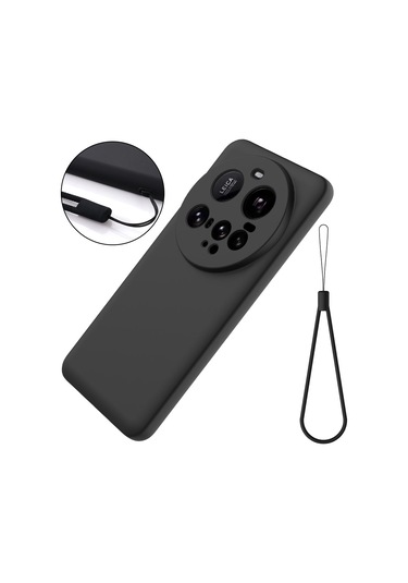 Xiaomi 15 Ultra Düz Renk Sıvı Silikon Damlamaz Tam Kapsama Telefon Kılıfı Siyah