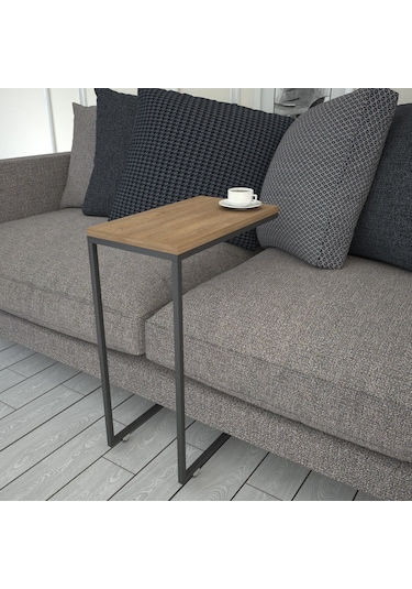 Callen Yan Sehpa & Tekerlekli Servis Sehpası Metal Kafkas Meşe