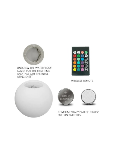 8 Adet Yüzme Havuzu Yüzen Top Karartma Rgbw 16 Renk Parlayan Top Led Bahçe Plaj Partisi Çim Lambası Çok Renkli