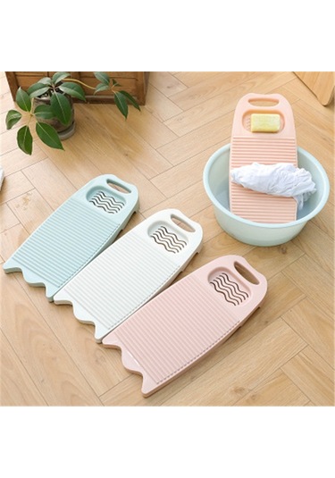 Symbee Ev İçi Kullanıma Uygun Plastik Kayık Tahtası - Hafif Pembe, Kaymaz Tabla, Evde Çamaşır Yıkama Araçları, Dayanıklı Materyal Pembe