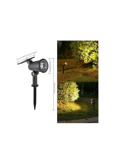 Yuntech01 Güneş Enerjili Dışarıdaki Işık Kontrollü Su Geçirmez Toprak Takılı Çimen Lambası Bahçe Ağaç Aydınlatma Işığı 2302-1 Led Isı Işığı Üç Seviye