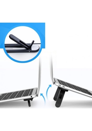 River World Laptoplar İçin Yapışkanlı Ve Katlanır 2 Kademeli Siyah Stand