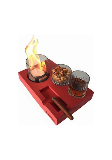 Elza Kırmızı Biyoetanol Masaüstü Şömine - 1 Lt Copart Yakıt Hediye