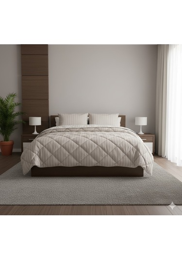 Clasy Çift Kişilik Ranforce Yorgan Paris 4 Vizon Krem Çok Renkli