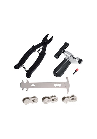 Geeksen Bisiklet Zinciri Tamir Seti: 16'lı Araç + Pense + Zincir Kesici + Ölçü Cihazı + 3 Çift Büyü Kanca - Dağ Bisikleti Bakımı İçin Çok Amaçlı Çok Renkli