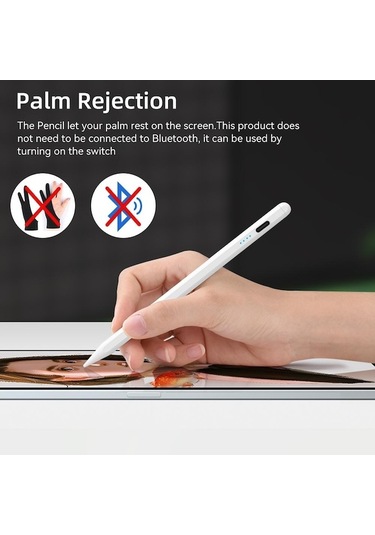 Novahub 2018-2023 İpad Uyumlu İçin Güç Ekranlı, Avuç İçi Reddetme Eğimli Aktif Kapasitif Stylus Kalem Kalemi Gökyüzü Mavi