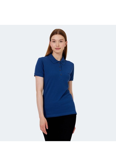 Slazenger VERA I Kadın Polo Yaka Saks Mavi Tişört