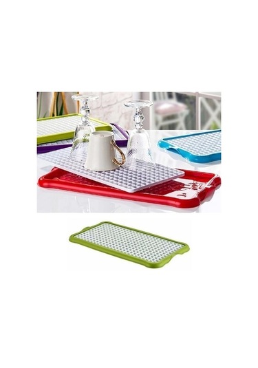 Ollevra Pratik Lavabo Tezgah Üstü Bulaşık Kurutmalığı Süzmatik 22x40 Cm Çok Renkli