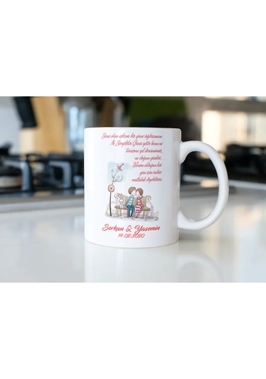 Sevgililer Günü Kupa Bardak Model-045 Beyaz