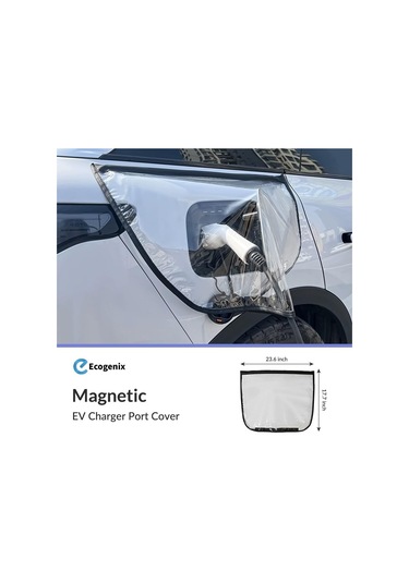 Elektrikli Araç Şarj Portu Manyetik Koruyucu Kılıf Yağmur, Kar Ve Toz Koruması Klasik Düz Yağmur Kılıfı Siyah