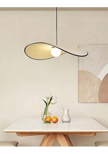 Modern Tasarım Bohem Sarkıt Avize Ekru Kumaş Salon Mutfak