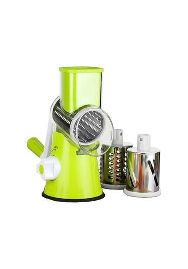 Mutfak Peynir Doğrama Makinesi Döner Sebze Kesici Meyve Dilimleyici 3 Keskin Paslanmaz Çelik Tambur Sebze Doğrama Aletleri Yeşil Yeşil