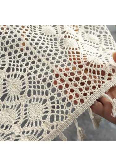 Genişletilmiş Ve Dikişli Rustik Örme İçi Boş Masa Örtüsü, Ebat: 30x300cm Phoenix Çift Dikiş Çok Renkli